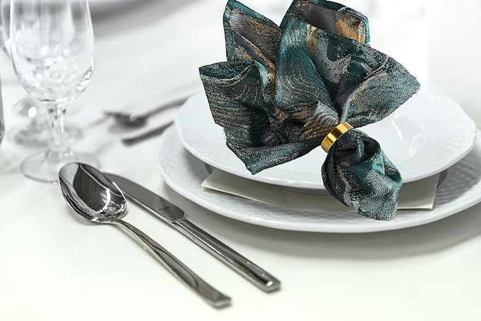 Gold Napkin Rings - 80 Pcs Stainless Steel Napkin Rings | Metal Napkin Ring for Table Settings Wedding Christmas Party Dinner Table
