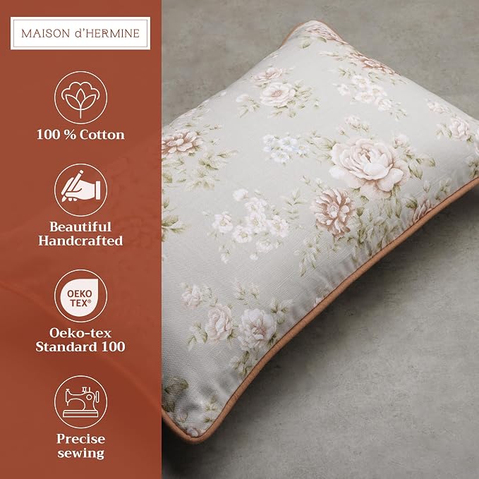 Maison d' Hermine Throw Pillow Covers 100% Cotton (12" x 20" - Pack of 1)
