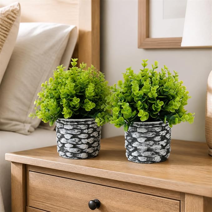 ALAGIRLS 2 Pack 10.38" Fake Plants Artificial Indoor Decor