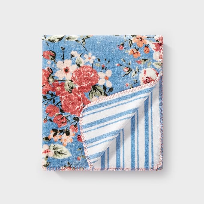 Floral Reversible Throw Blanket for Couch-Coco Flannel Soft Bed Blankets | Luxuriously Warm Fluffy Decor for Women, Mom, Her & Girls, Plush Throw for Sofa, Chair, 60x80in, Red Rose