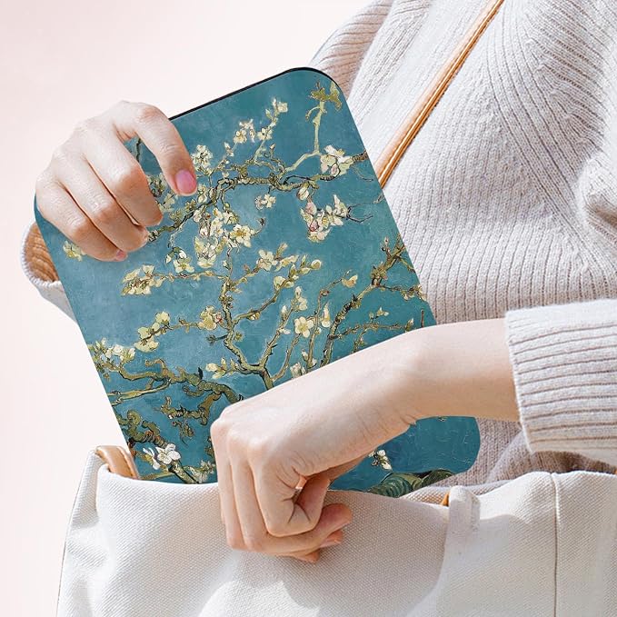 Portable Mirror, Folding Travel Makeup Mirror Adjustable Stand for Desk Compact Personal Hand Mirror for Makeup, Almond Blossom Van Gogh Art Artistic Gifts for Mum Girl Teenager