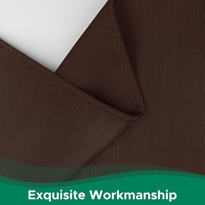 Wrap Around Bed Skirt Full Size 25" Drop-Elastic Long Dust Ruffle Brown | Adjustable Pleated Bedskirt-Easy Fit Wrinkle Resistant Washable Bed Skirting-Hotel Studio Apartment Home Guest Bedroom Rental