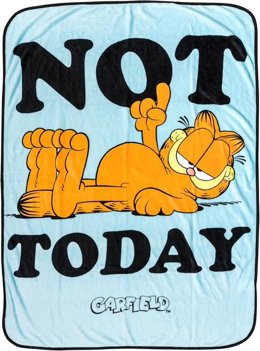 Silver Buffalo Garfield Not Today Quote, Fleece Throw Blanket, 45x60in | Soft and Cozy, 185 GSM
