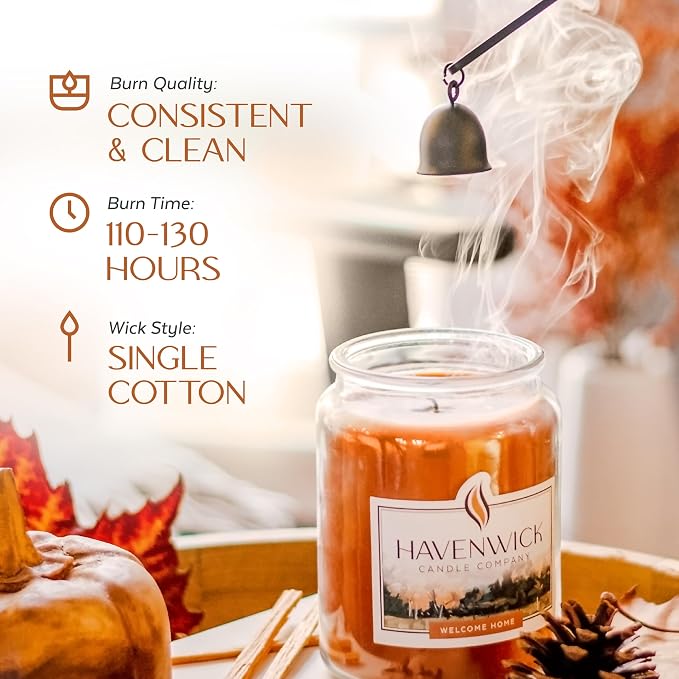 Havenwick Welcome Home Soy Candle Long-Lasting, 22 oz Jar | Long-Lasting 110-130 Hour Burn Time, Single Cotton Wick, Relaxing Scent For New Home Gifts And Housewarming