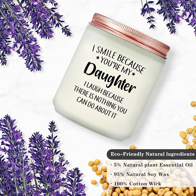 Maybeone Mothers Day Daughter Gifts from Mom Dad - Valentines Day Christmas Birthday Gifts for Daughters - Lavender Scented Candle