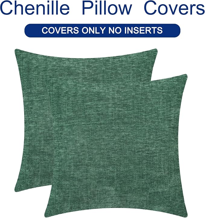 CaliTime Decorative Couch Throw Pillow Covers 26 X 26 Inches Dark Green