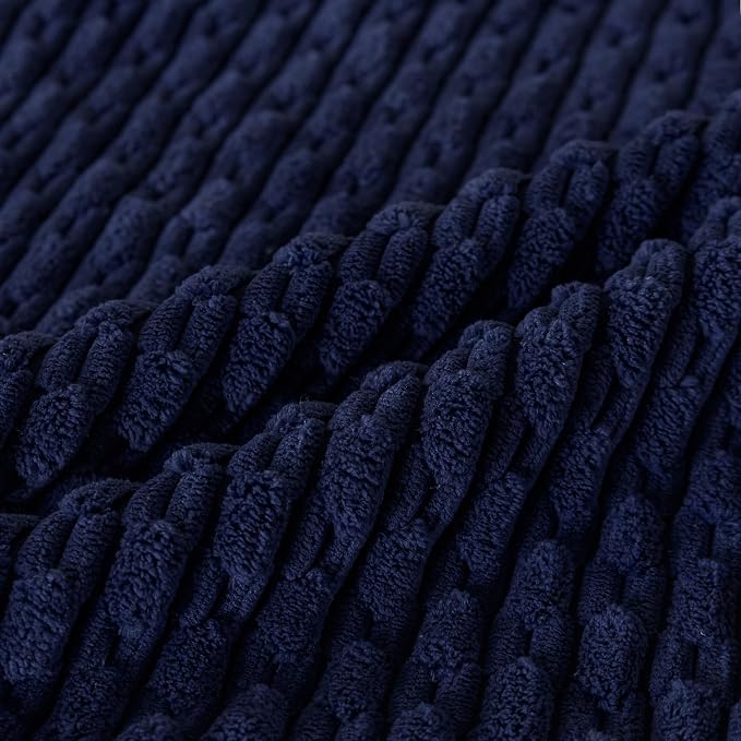 Set of 4 Navy Blue Decorative Throw Pillow Covers 12x20 Inch Corduroy Pillow Covers for Bed Couch Sofa Living Room Soft Cushion Cases