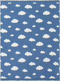 Berkshire Chenille Knit Throw Blanket,Ultra-Plush Reversible Soft Throw,Cozy Couch & Bed Blanket with Cute Pattern,Ideal Gift(30x40 Inches,Bouncy Clouds Harbor Blue)