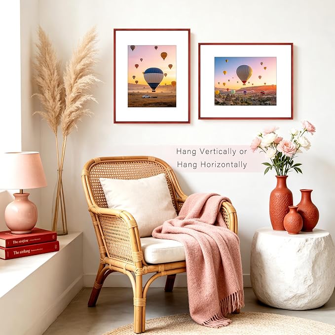 Frametory 16x20 Red Aluminum Metal Picture Frame Mat for 11x14 Glass