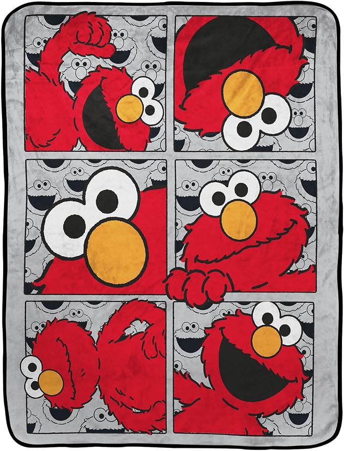 Jay Franco Sesame Street Hip Elmo Throw Blanket - Measures 40 x 50 inches, Kids Bedding - Fade Resistant Super Soft Fleece