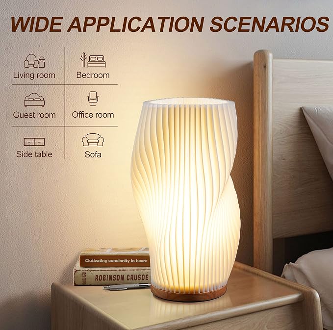 Zenply Vintage Striped Small Table Lamp