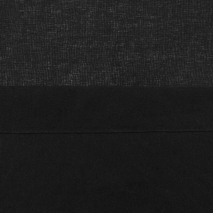 DWCN Black Sheer Curtains for Living Room Bedroom and Funeral/Gothic Wedding - Faux Linen Look Voile Drapes Grommet Top Window Curtain Panel 42 x 54 Inch Length, Set of 2