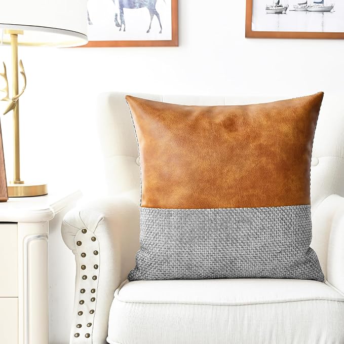 CaliTime Decorative Couch Throw Pillow Covers 20 X 20 Inches Grey