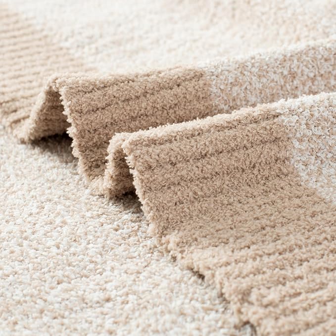 Carriediosa Heather Throw Blanket 50x60, 400GSM Ultra Soft Microfiber | Taupe, Fuzzy Fluffy Cozy Plush Knit Knitted Throws, Lightweight Cute Preppy Fall Blankets for Couch, Bed