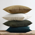 Pack of 4 Throw Pillow Covers Corduroy 16x16 Inch,Green Brown | Decorative Velvet Couch,Summer Cases Square,Farmhouse Boho Cushion Covers for Sofa Bed Living Room Home Decor & Office