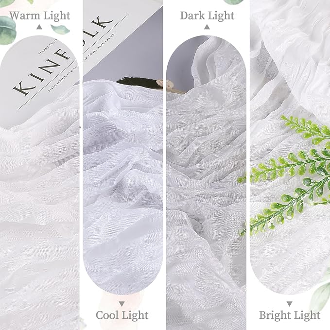6 Pack White Cheesecloth Table Runner 35×120Inch Fall Boho Gauze Home Decor | Rustic cheese cloths Sheer Gauze for Fall Wedding Baby Shower Birthday Party Table Decor Halloween Thanksgiving Christmas