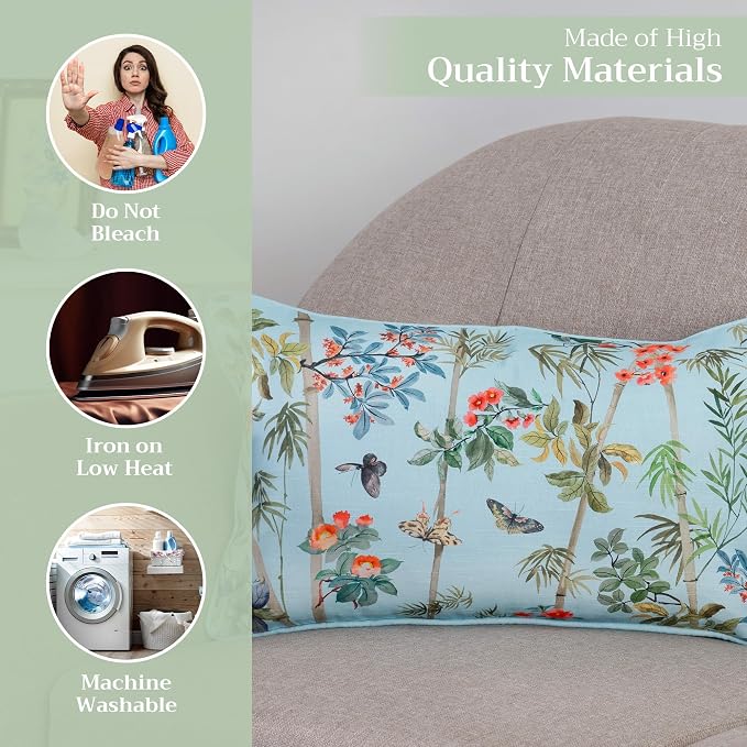 Maison d' Hermine Throw Pillow Covers 100% Cotton (12" x 20" - Pack of 1)