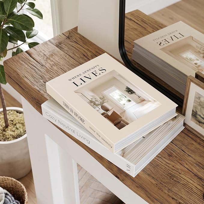 Decorative Books for Neutral Home, Fake Books Boxes for Coffee Table Decor