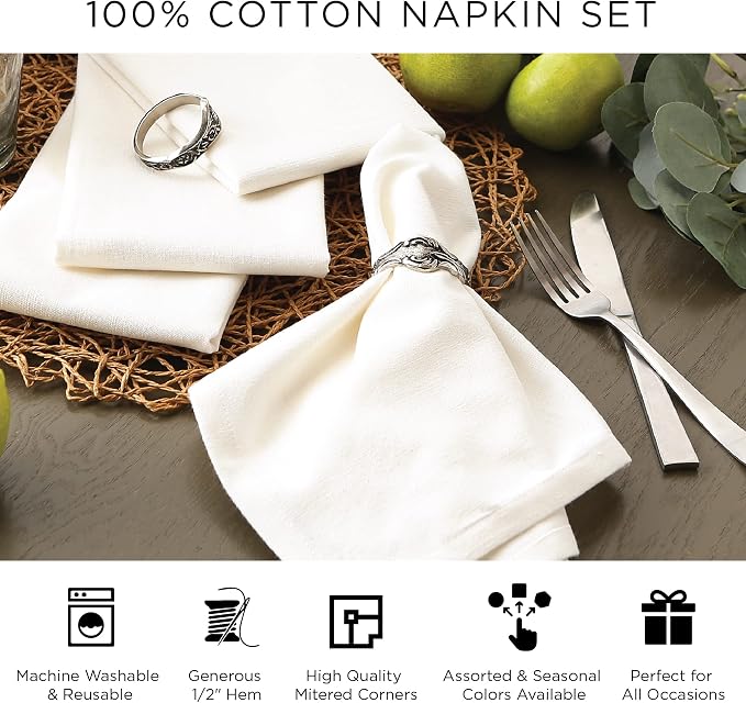 DII Chambray Kitchen, Tabletop Collection, Rose, Napkin Set