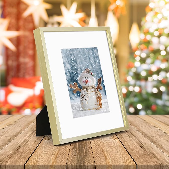 Golden State Art 8x10 Gold Aluminum Picture Frame Real Glass
