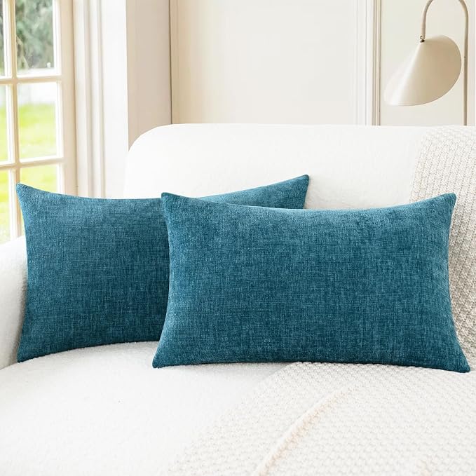 CaliTime Decorative Couch Throw Pillow Covers 26 X 16 Inches Ocean Blue