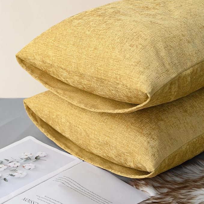CaliTime Decorative Standard Throw Pillow Covers 26 X 20 Inches Gold