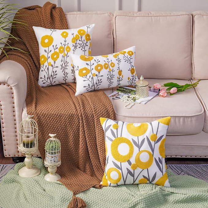 ARTMAGIC Boho Throw Pillow Cover Embroidered Decorative Cushion Cover
