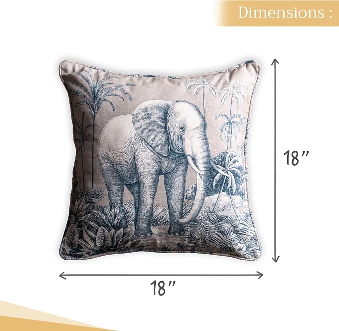 Maison d' Hermine Throw Pillow Covers 100% Cotton (18" x 18" - Pack of 1)