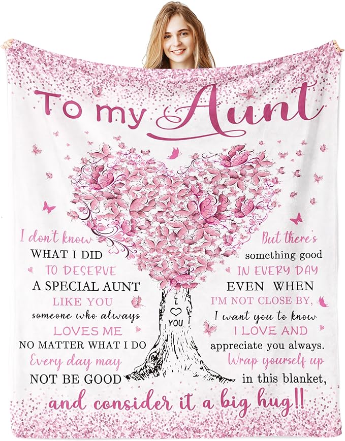 Aunt Gifts, Auntie Gift Ideas, Best Aunt Birthday Ever Gift for Women, Christmas Birthday Gifts for Aunts from Aunt Nephew, Aunts Blanket 60"x 50"