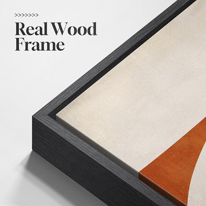 Large Framed Beige Orange Abstract Wall Art for Living Room, 3 Piece 24x36 | Neutral pictures, Canvas prints, Wood frame, Modern artwork, Minimalist paintings, Wall decor for dining room bedroom hallway