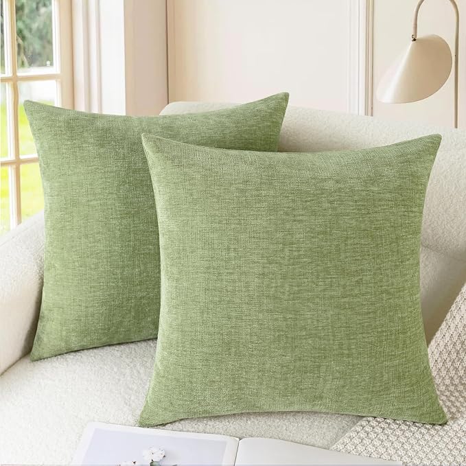 CaliTime Decorative Couch Throw Pillow Covers 26 X 26 Inches Sage Green