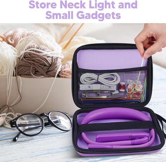 Neck Light with Storage Case, 3 Colors Dimmable Reading Light