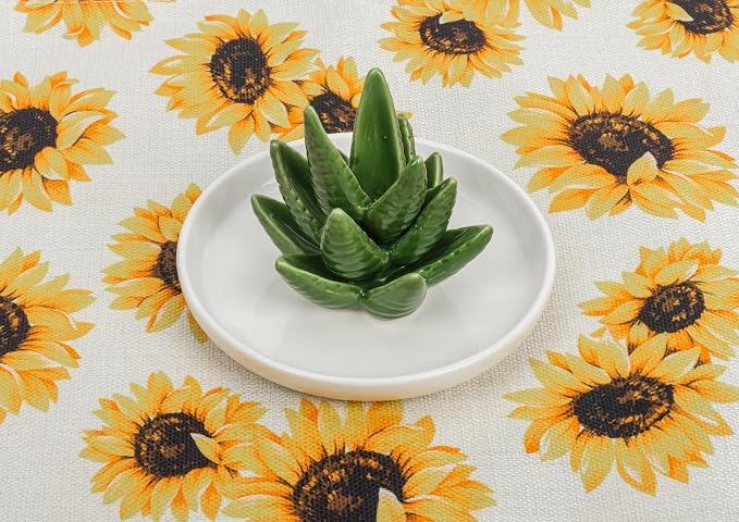 Cactus Ring Holder Jewelry-Dish - Ceramic Plant Decor Jewelry Dish Bracelet Earrings Necklace Tray for Birthday Gifts Home Wedding Decor