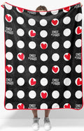 Jay Franco Emily in Paris Plush Throw Blanket - Measures 40 x 50 Inches - Black and White Polka Dot Super Soft Lightweight Fleece Bedding