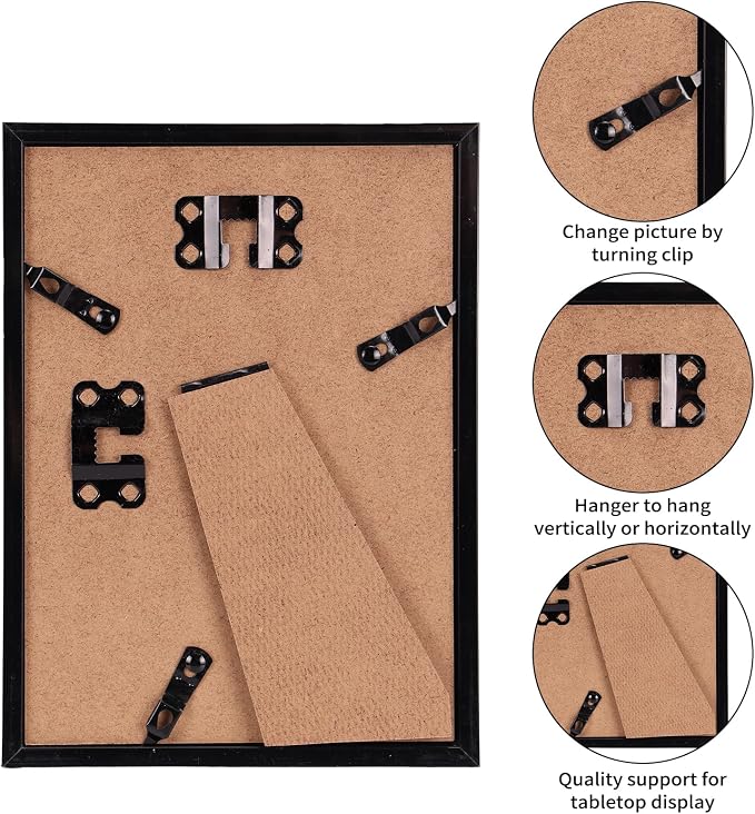 Giftgarden 14 Pack Black Picture Frames Set, 2pcs 11x14 Matted for 8x10, 6pcs 8x10 Matted for 5x7, 6pcs 5x7 Matted for 4x6, Gallery Frame Collage for Wall or Tabletop Display