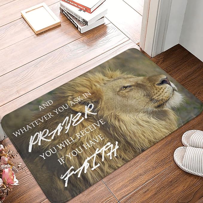 VIVACITE Prayer Mat Christian Prayer Rug for Prayer Room Décor Essentials | Thick Padded Half-Inch Foam with Knee Support, Faith Based Christian Gifts for Women Men, Bible Verse Matthew 21:22, 24"X16"
