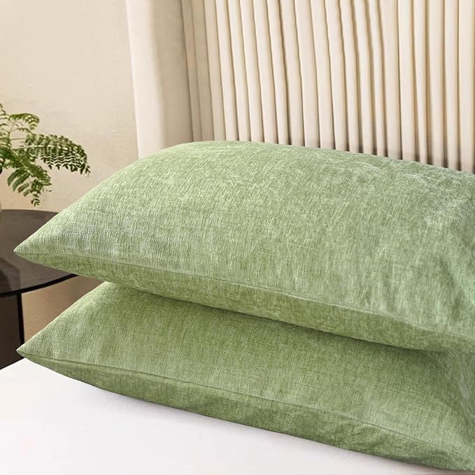 CaliTime Decorative Standard Throw Pillow Covers 26 X 20 Inches Sage Green