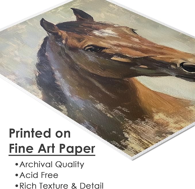 DREAM BIG PRINTABLES Portrait of a Horse Art Print - 11x14 | Rustic Wall Art for Western Home Decor | Farmhouse Wall Pictures for Bedroom | Living Room Wall Art | Office Wall Decor for Home