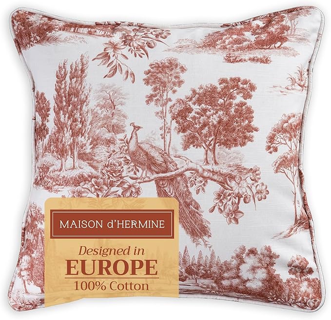 Maison d' Hermine Throw Pillow Covers 100% Cotton (20" x 20" - Pack of 1)
