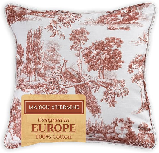 Maison d' Hermine Throw Pillow Covers 100% Cotton (20" x 20" - Pack of 1)