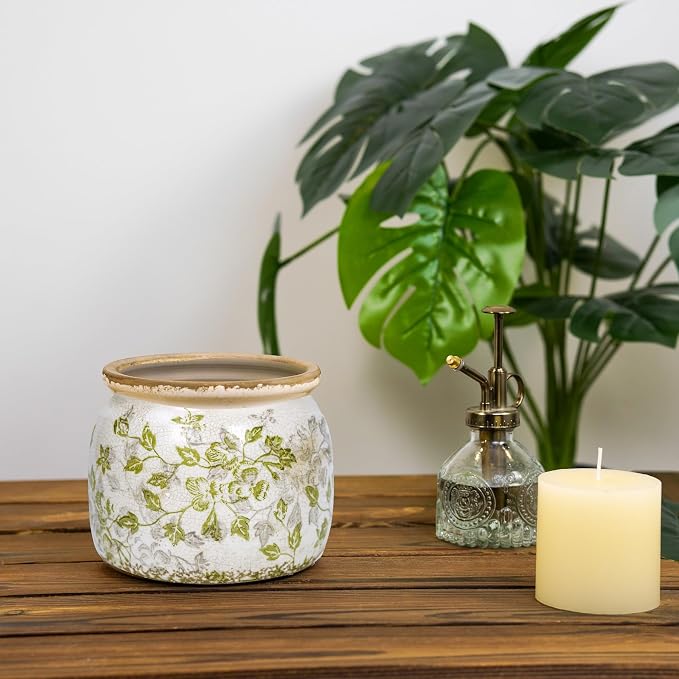 Dosayes Vintage Plant Pot,6.29 inch Ceramic Flower Pot with Drainage