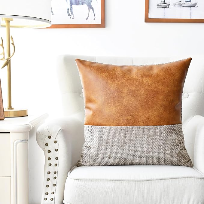 CaliTime Decorative Couch Throw Pillow Covers 20 X 20 Inches Taupe