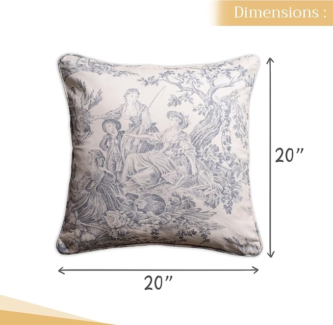 Maison d' Hermine Throw Pillow Covers 100% Cotton (20" x 20" - Pack of 1)