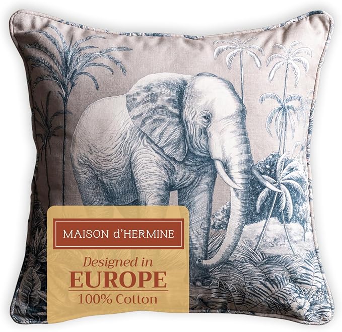 Maison d' Hermine Throw Pillow Covers 100% Cotton (18" x 18" - Pack of 1)