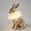 Gold Standing Bunny Lamp, Resin Scarf Rabbit Table Lamp with White Pleated PC Lampshade, USB Plug LED Nightstand Lamp, Cute Bedside Night Light for Bedroom Nursery Home Decor