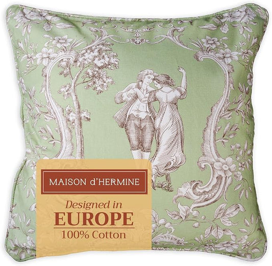 Maison d' Hermine Throw Pillow Covers 100% Cotton (20" x 20" - Pack of 1)