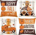 ONFAON Fall Decorations for Home, Fall Pillow Covers 18x18 Set of 4, Thanksgiving Decorations Autumn Cushion Case for Couch(Fall06)