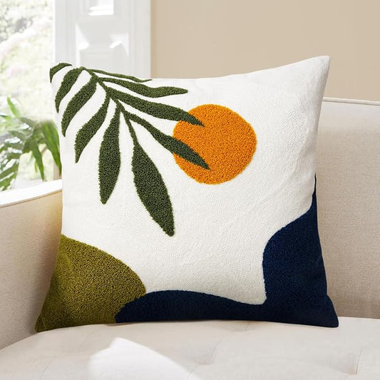 Adabana Boho Pillow Cover 18x18 Inch Embroidered Throw Pillow Cover