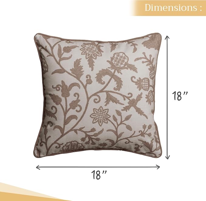 Maison d' Hermine Throw Pillow Covers 100% Cotton (18" x 18" - Pack of 1)