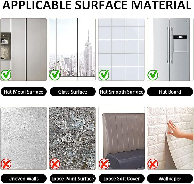 A2 Acrylic Mirror Sheet for Wall, 16.5 x 23.2 x 1Pcs | Large Rectangular Mirror Tiles Frameless Wall Mounted Mirror Self-Adhesive Mirror Stickers for Vanity Bedroom Home Decor